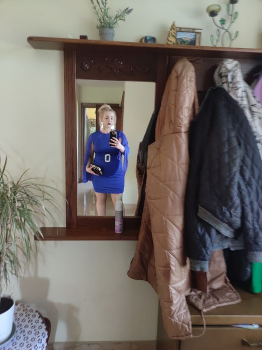 Sukienka elegancka L niebieska