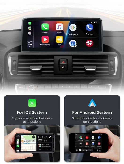 Rádio Android BMW Serie 3/4 F30 F31 Carplay GPS 4/64GB 4G 8-core NOVO