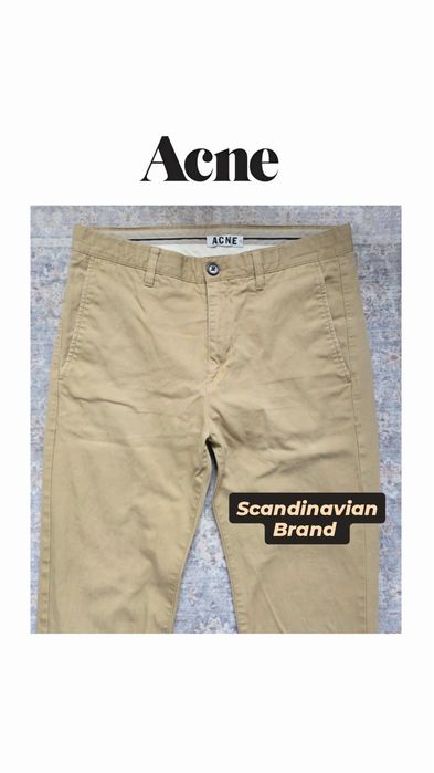 Acne Studios chinosy męskie w 31 48 eu beżowe scandi spodnie