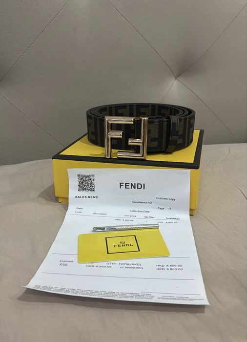 Cinto Fendi FF Reversível