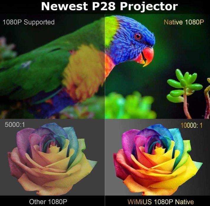 Projetor led 9000 lumens + NATIVA 1080P + Keystone 4D /4K