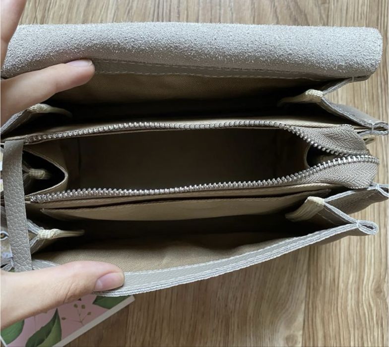 Сумочка з натуральної шкіри, нова, колір моко