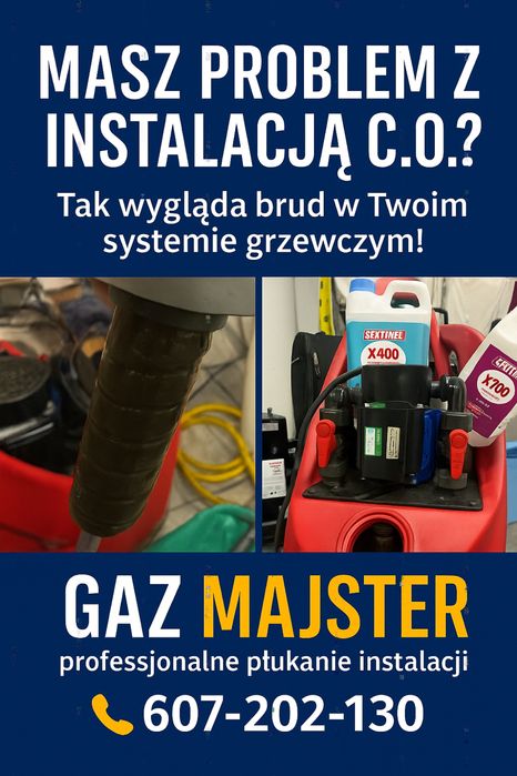 CZyszczenie, płukanie instalacji C.O