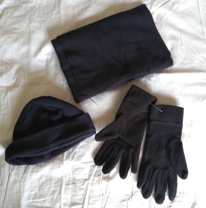 Cachecol, gorro, luvas de inverno