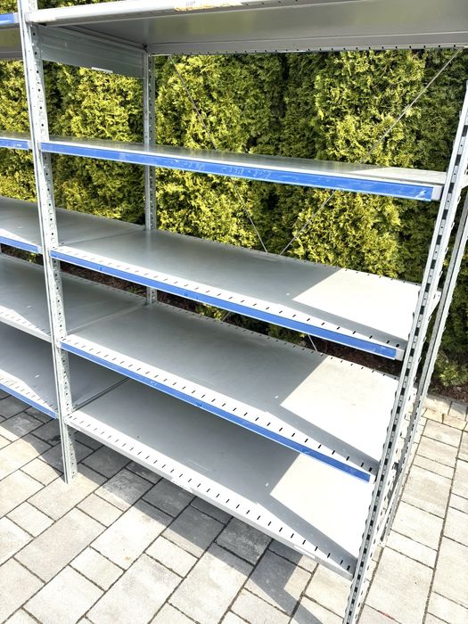 Regał półkowy przemysłowy magazynowy do hurtowni archiwum SSI Schaefer