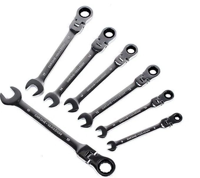 Набор рожково-накидных ключей с трещеткой на кардане 12 шт FALON-TECH