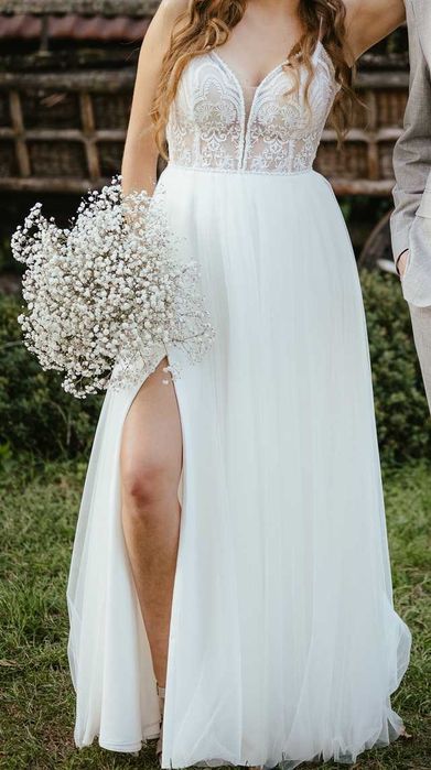 Suknia Ślubna Tiulowa Rozmiar S