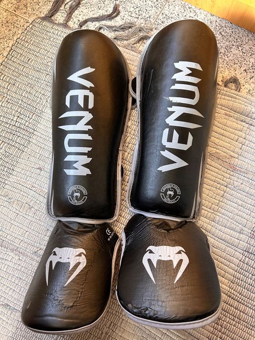 Caneleiras venom para artes marciais kick boxing / Muay thai