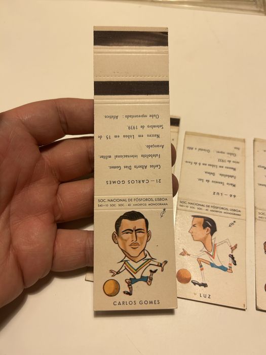 Atlético cromos da bola 1961 caricaturas carteiras de fósforos