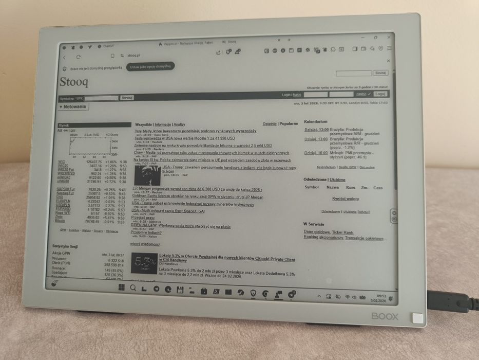 Monitor e-ink z ekranem dotykowym Onyx Boox Mira 13,3