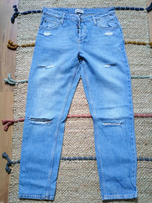 Jeansy z rozdarciami vintage boyfriend momfit
