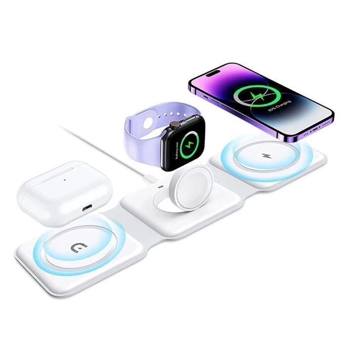 Ecobox Ładowarka Indukcyjna MagSafe 15W Biała 3w1