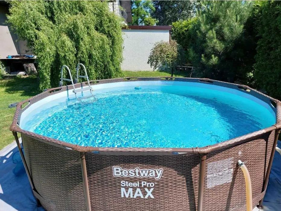 Каркасний басейн Bestway 366 x 100 см з фільтрувальним насосом і драбиною. Басейн каркасний.