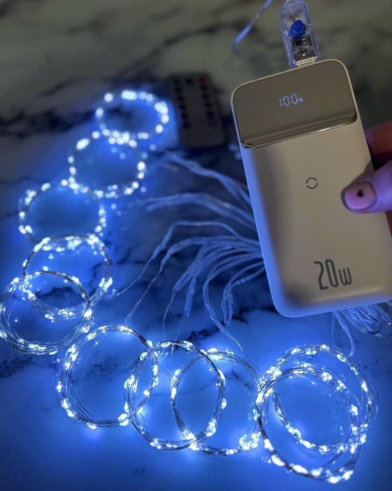 ЗНИЖКА гірлянда штора роса,все цвет и размеры usb 3*3, 3*2 м