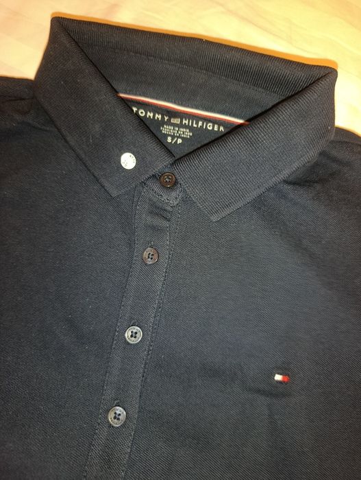 Damska koszulka polo Tommy Hilfiger granatowa | Rozmiar S / Petite | Logo