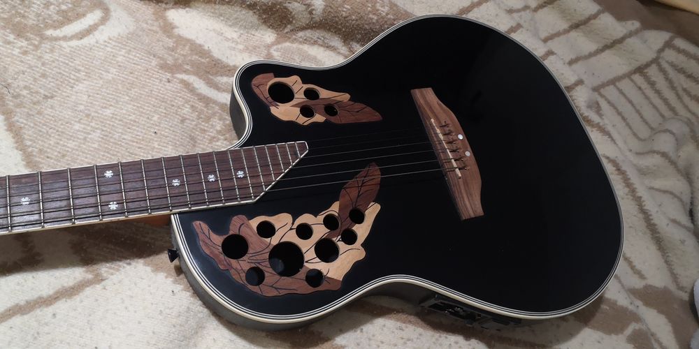 Stagg A2006-BK Shallow Bowl Electro-Acoustic Guitar - Black