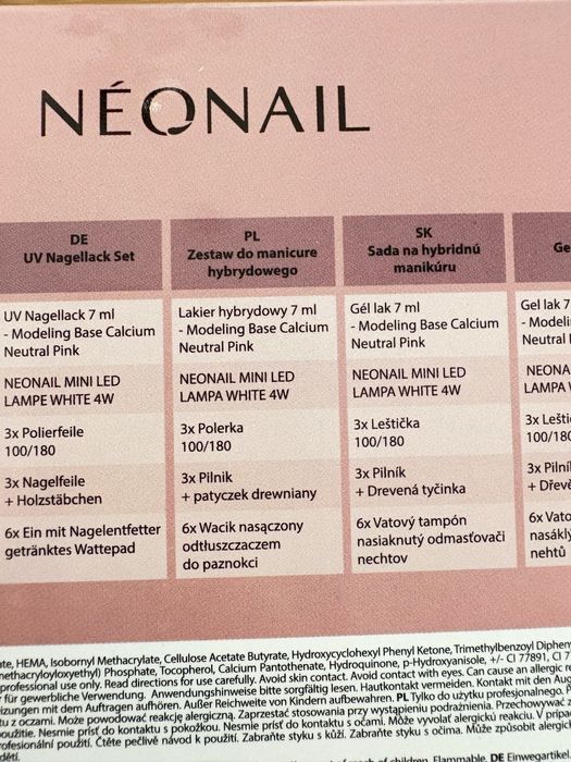 Neonail mini set zestaw do manicure hybrydowego lampa LED na 1 palec