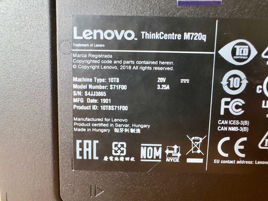 Lenovo ThinkCentre M720q i5-8400T 8GB/128SSD — Компактний потужний міні-ПК