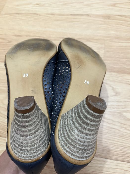 Buty na obcasie ażurowe czólenka damskie 39
