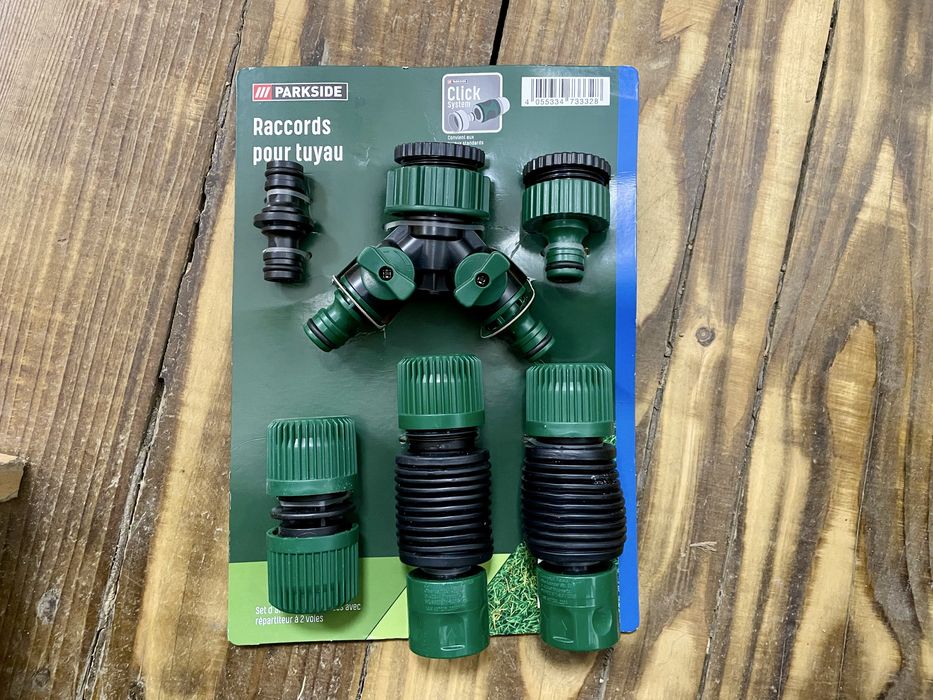 Трійник для сад шланга з вент.+гнучкі з'єдн. 1/2"+муфта PARKSIDE