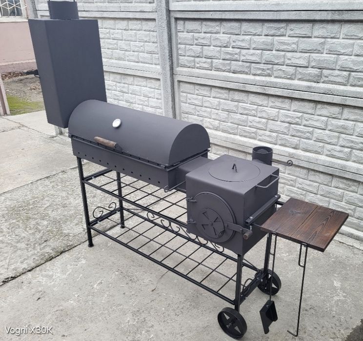 • 5мм + Двойное усиление • Мангал 4в1 с Коптильней и Печкой под Казан