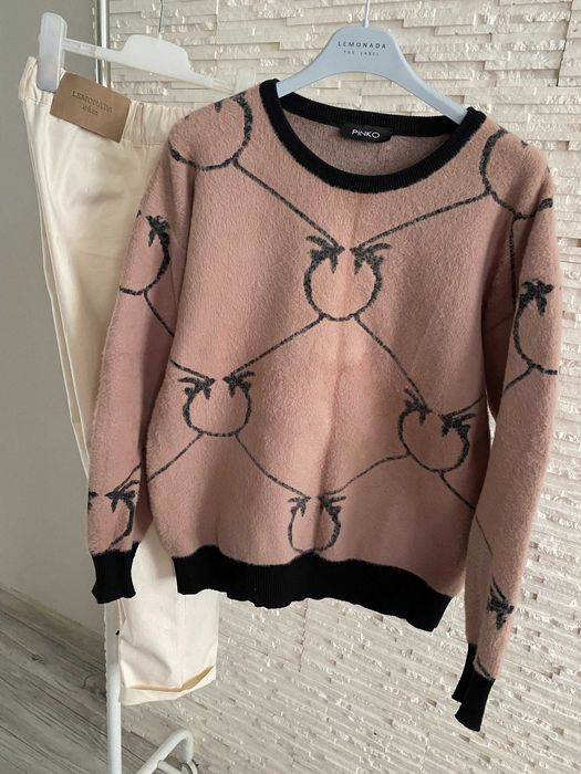 Sweterek - bluza pinko ala alpaka bardzo miły fango jaskółki