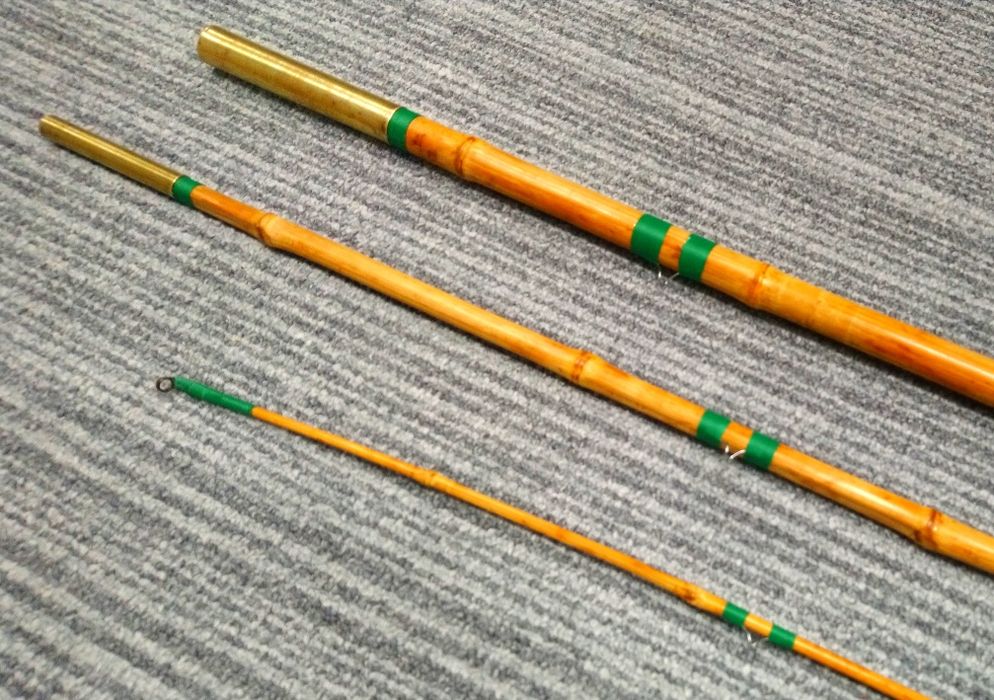 Przepiękna wędka bambusowa odnowiona trzy skladowa 390 cm