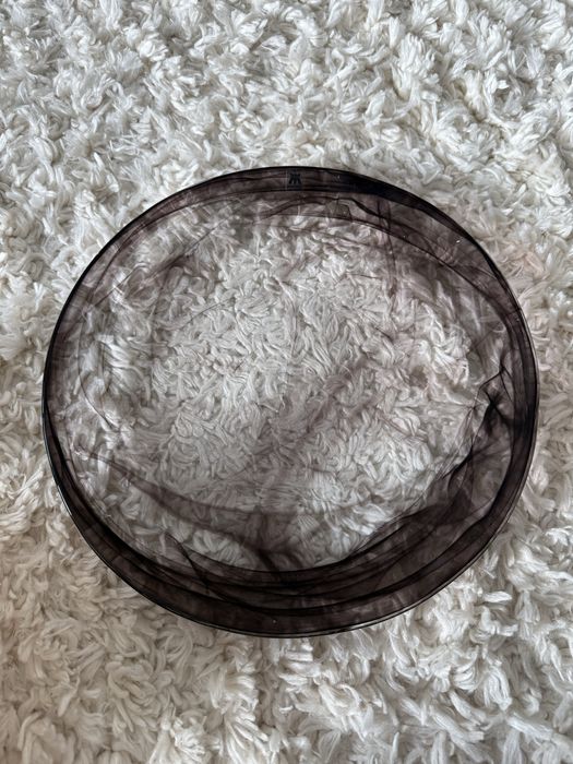 Vintage szklany talerz dymny – styl retro