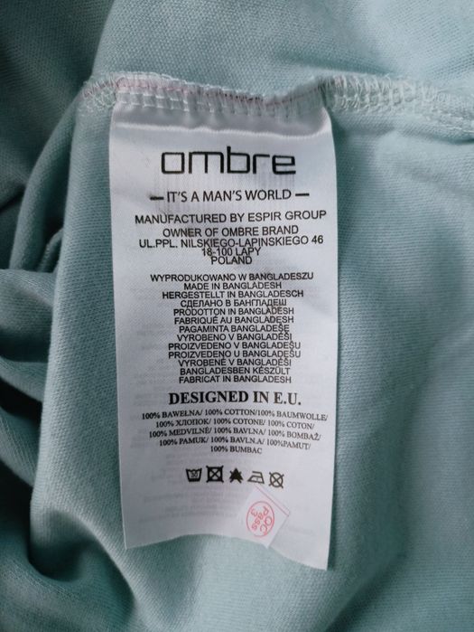 T-shirt męski z kieszonką błękitny rozmiar S