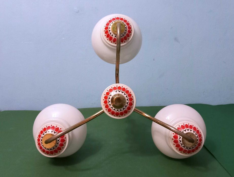 Żyrandol porcelanowy Lampa sufitowa wisząca sprawna RETRO z PRL