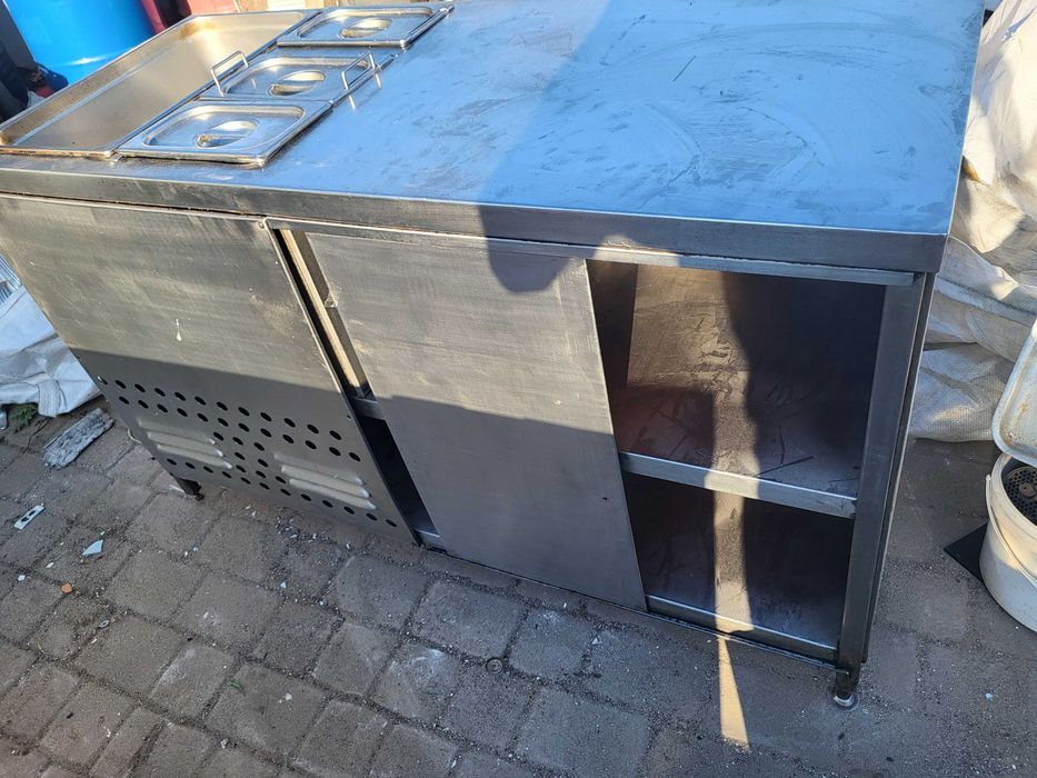 Bemar Gastronomiczny, Podgrzewacz Wodny na 3 Pojemniki GN, Stół Blat