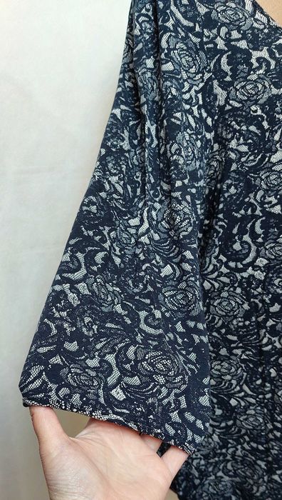 Bluzka tunika 22/50 48 46 Marks&Spencer Wiskoza goth rock jak koronka