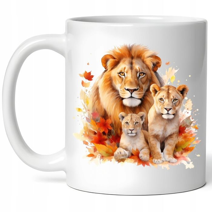 Kubek Lew -urocza Rodzina Lwów- Jesienne Klimaty Ceramika + Pudełko
Ku