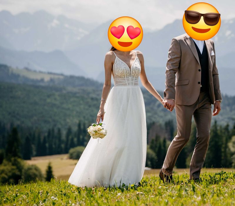 Suknia ślubna Rosie, rozmiar 34, ivory – stan idealny + welon gratis!