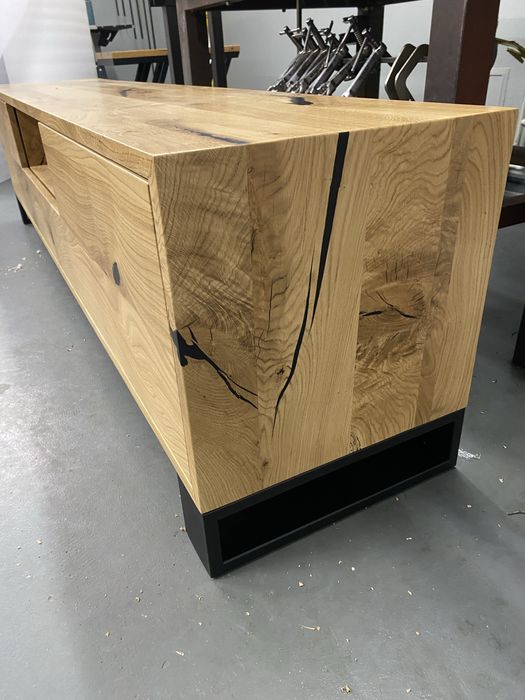 Barek witryna na alkohol metalowy debowy loft