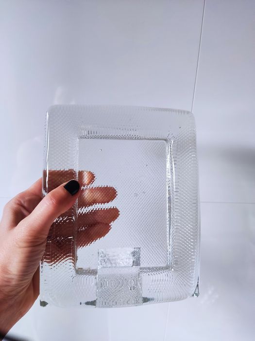 Moldura para fotografia feita em vidro espesso, cor de gelo brilhante