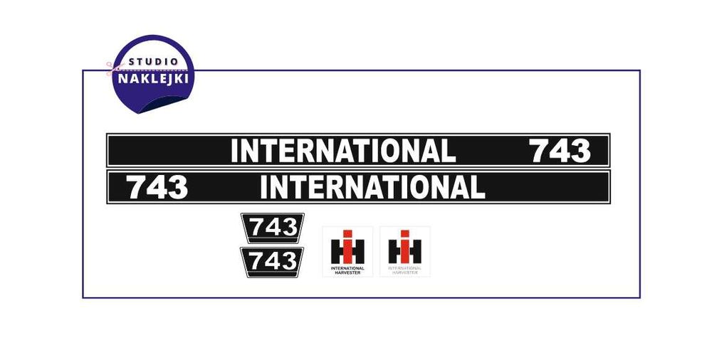 Naklejki ciągnik traktor Case International 743 Nalepki Komplet