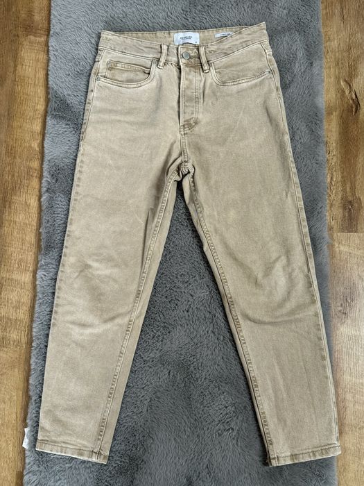 Spodnie szersze beżowe jeansy eleganckie Reserved Rozmiar S\ 46 | W29