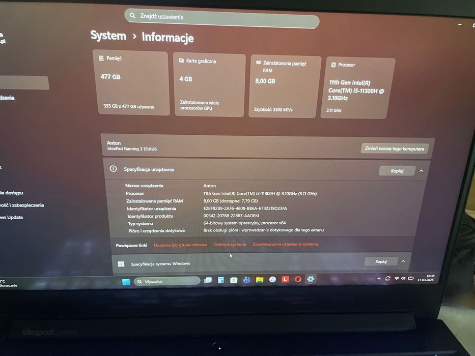 Sprzedam Laptop Gaming 3 mało używany