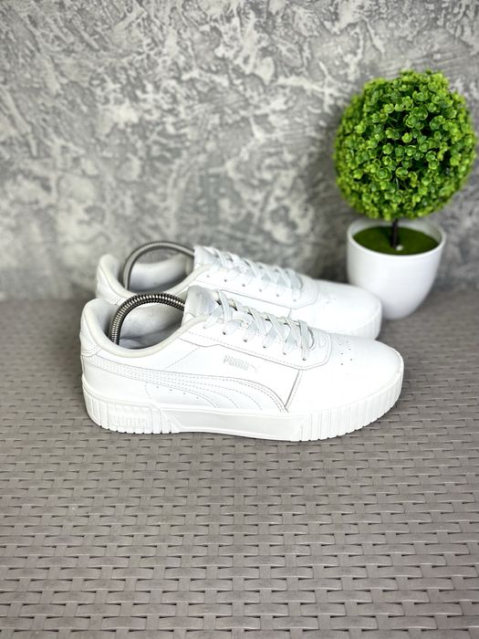 Puma Carina 2.0 кроссовки 41 размер спортивные кожаные белые
