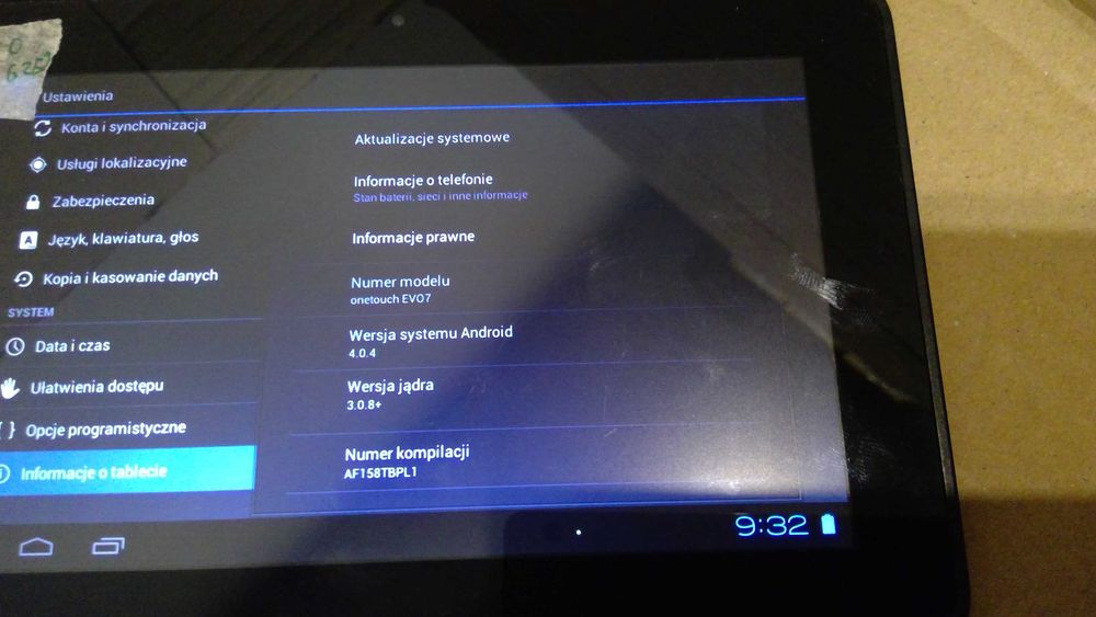 Tablet Alcatel Onetouch EVO7 T157