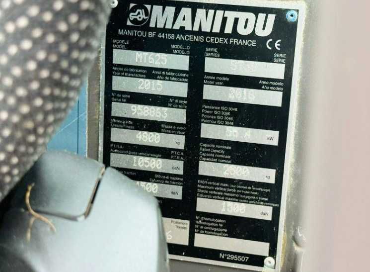 Телескопічний навантажувач MANITOU MT625 /2016/ + вила і ковш