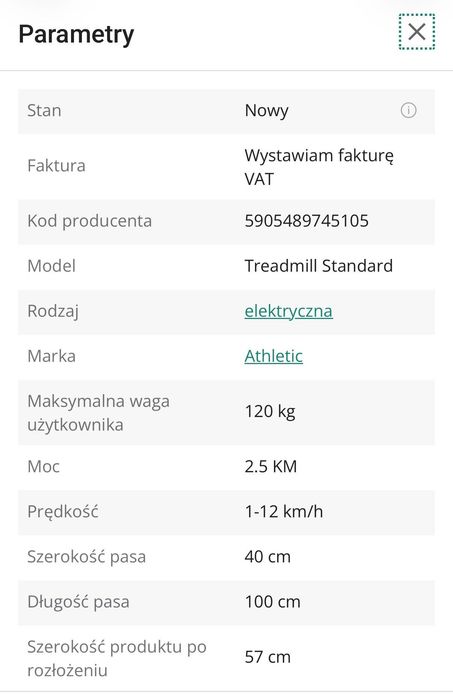 bieżnia elektryczna