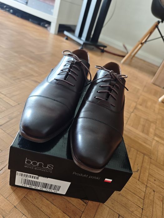Nowe buty  garniturowe CIEMNY BRĄZ