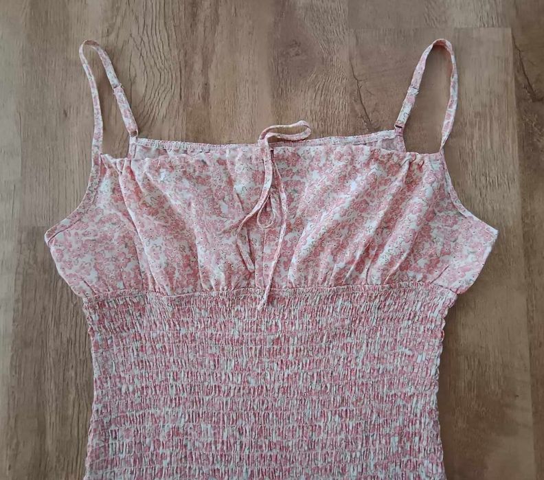 Sukienka kwiaty ściągacz rozm 44