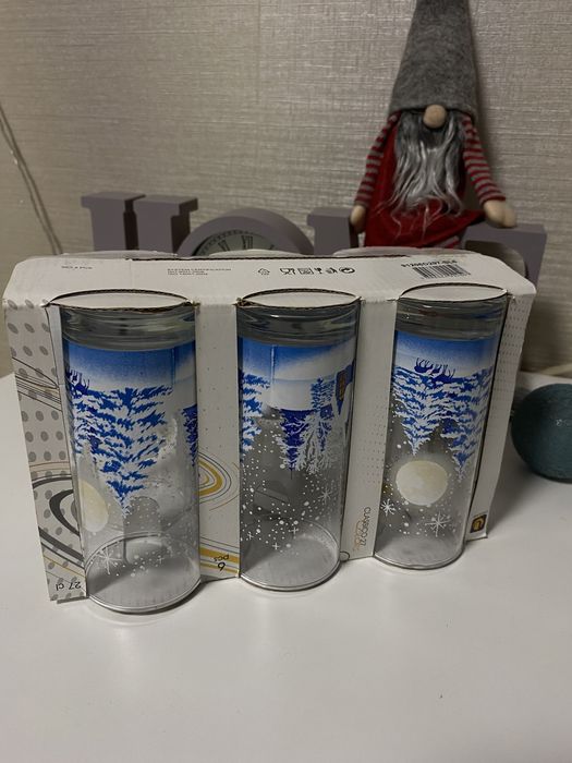 Набір склянок 6 шт з новорічним декором