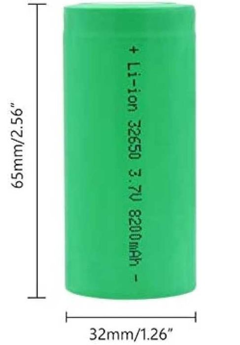 4 Baterias 32650, lítio de 3,7 V 8200Mah