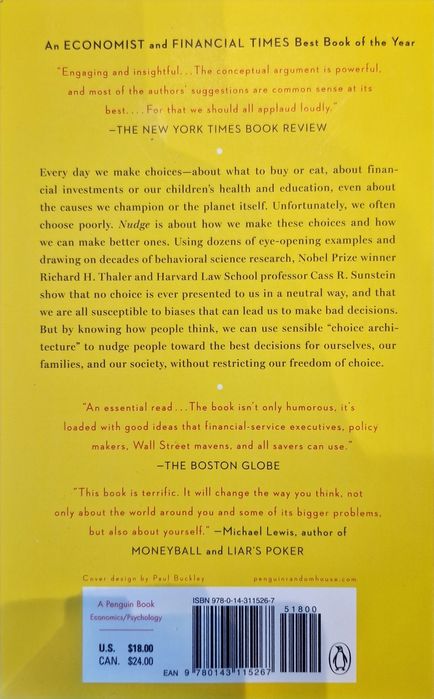 Nudge by Richard H. Thaler & Cass R. Sunstein (English)