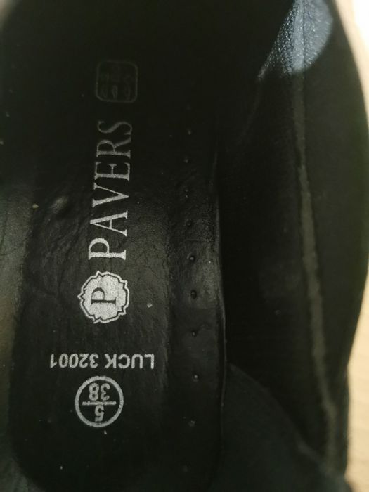 Buty zamszowe damskie, czarne. Rozmiar 37