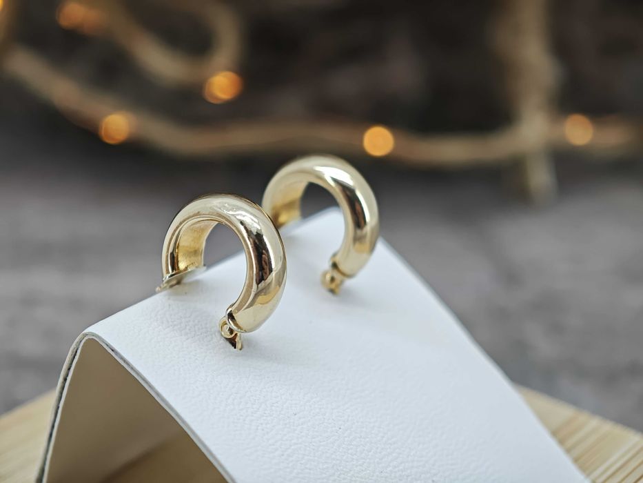 Cudowne Złote Kolczyki Koła Próba 585 Waga 1,92G